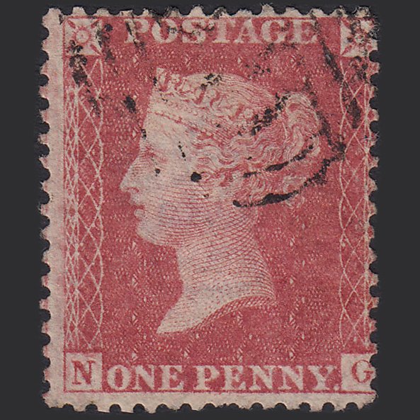 GB QV 1857 1d Rose-red (Plate 52) SG40-C10(1) NG FU Light Cancel