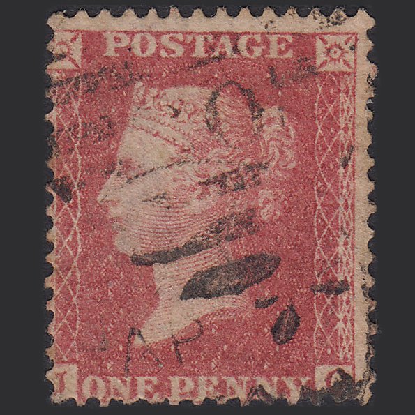 GB QV 1857 1d Rose-red (Plate 60) SG40-C10(1) JC GU London D&S Cancel