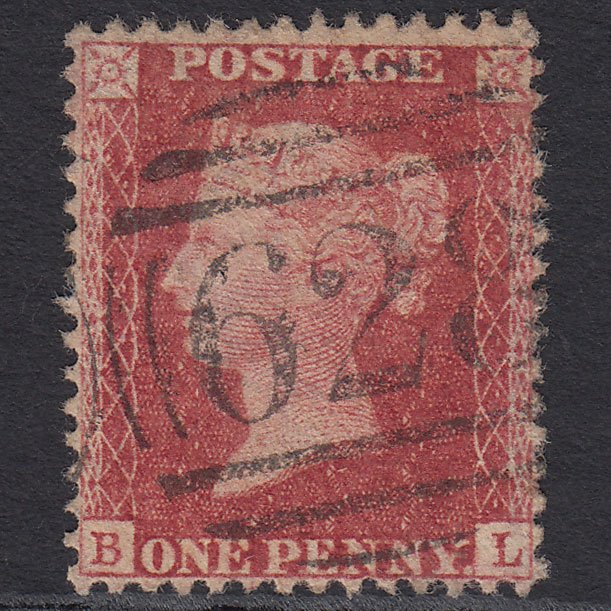 GB QV 1857 1d Rose-red (Plate 59) SG40-C10(1) BL FU Preston 628 Well Centred