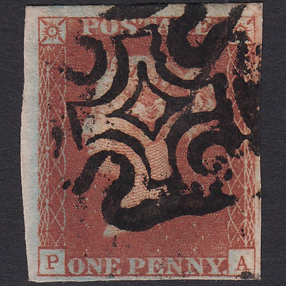 GB QV 1841 1d Red-brown (Plate 20) SG8-B1(1) PA FU 4 Margins Maltese Cross