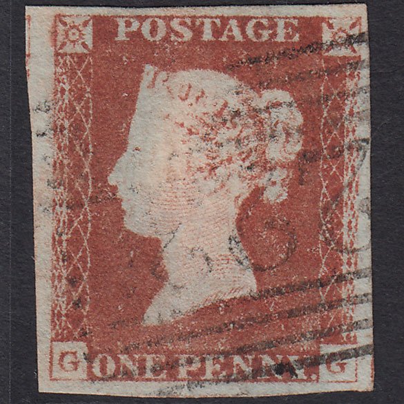 GB QV 1841 1d Red-brown (Plate 50) SG8-B1(1) GG GU 4 Margins Lerwick 223
