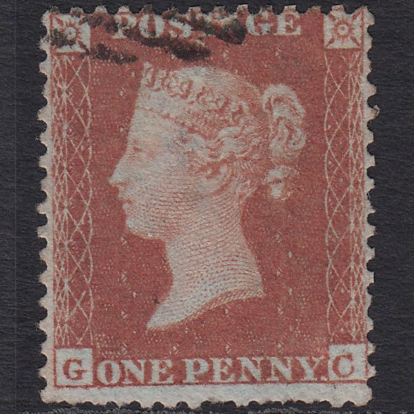 GB QV 1855 1d Red-brown Plate R1 SG22-C2(1) GC GU Light Cancel