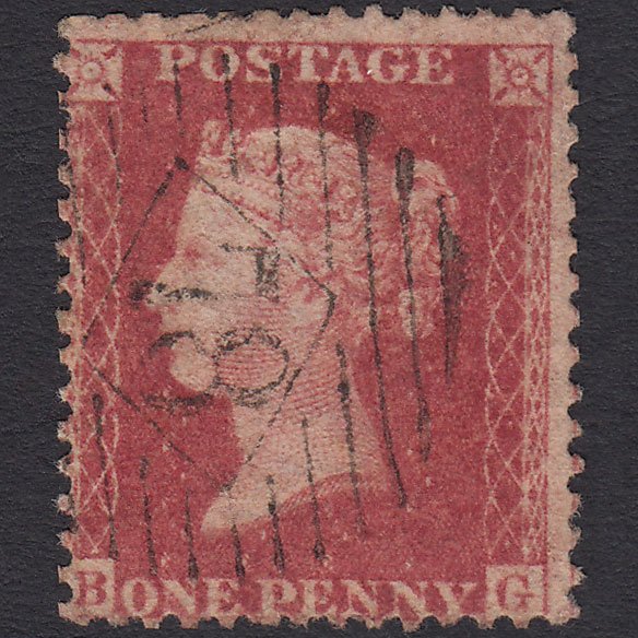 GB QV 1857 1d Rose-red (Plate 58) SG40-C10(1) BG GU London IS 78