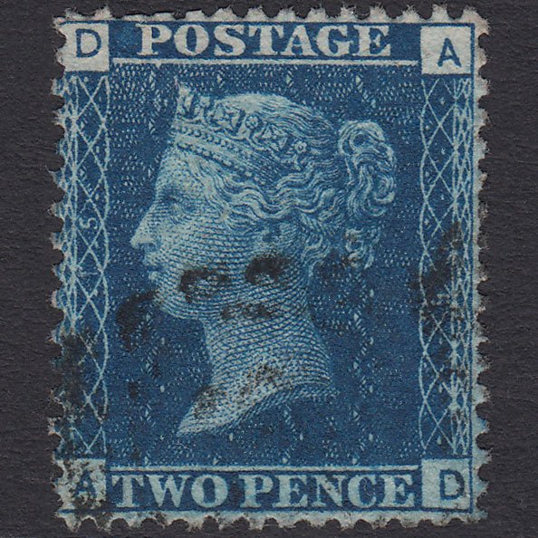 GB QV 1869 2d Blue (Plate 15) SG46-G3 AD FU Light Cancel Well Centred