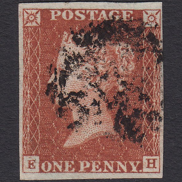 GB QV 1841 1d Red-brown (Plate 32) SG8-B1(1) EH FU 4 Margins Maltese Cross