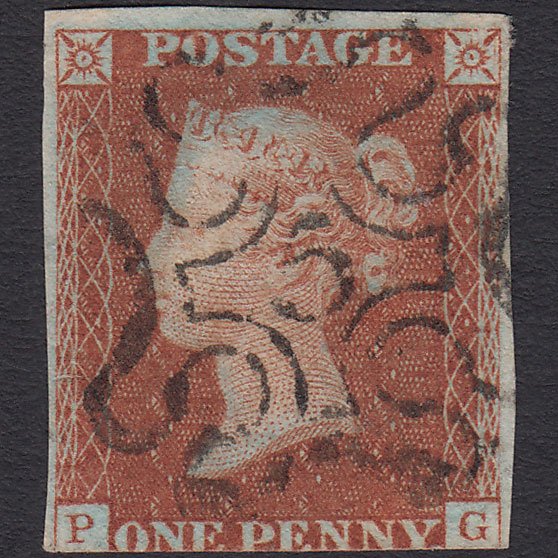 GB QV 1841 1d Red-brown (Plate 24) SG8-B1(1) PG FU 3 Margins No.5 in MX