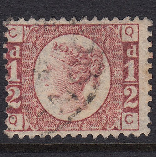 GB QV 1870 1/2d Rose-red (Plate 5) SG48-G4 QC FU Light Cancel