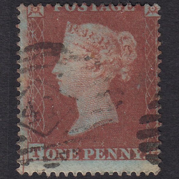GB QV 1854 1d Red-brown (Plate 184) SG17-C1(1) TG GU London IS 41 Misperf