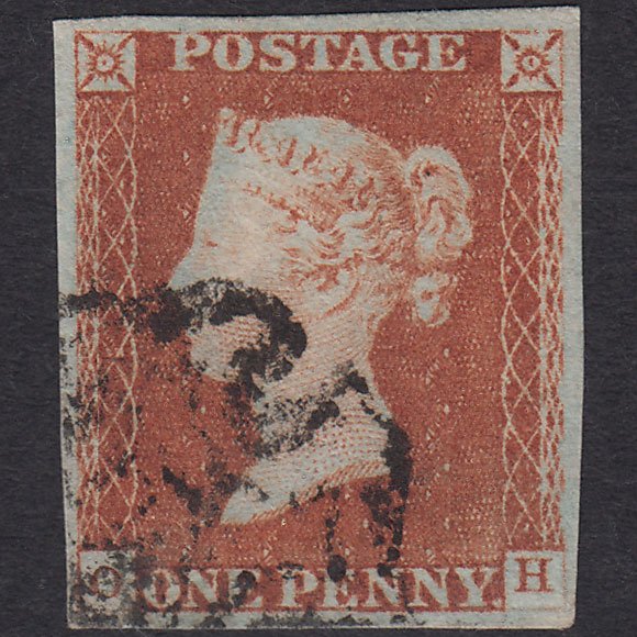 GB QV 1841 1d Red-brown (Plate 23) SG8-B1(1) OH FU Missing Imprimatur 4M MX