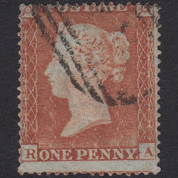 GB QV 1854 1d Red-Brown Plate 162 SG17-C1(1) RA FU Light Cancel