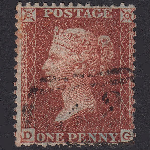 GB QV 1855 1d Red-Brown Plate 11 SG24-C3(1) DG GU Light Cancel