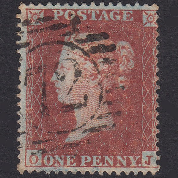 GB QV 1854 1d Red-Brown Plate 185 SG17-C1(1) OJ GU London D&S 72