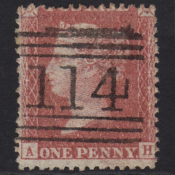 GB QV 1857 1d Rose-red SG40-C10(1) AH GU Dundee 114