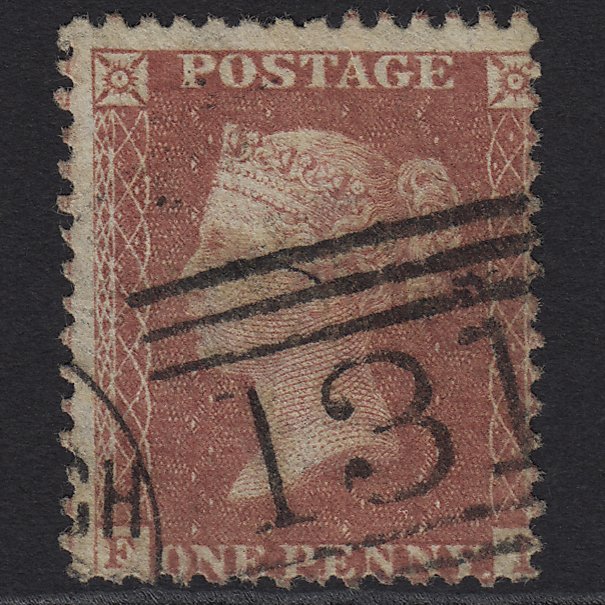 GB QV 1857 1d Rose-red SG40-C10(1) FU Edinburgh 131