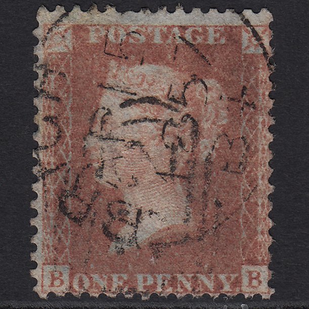 GB QV 1856 1d Red-brown (Plate 35) SG29-C8(1) BB GU Brighton Town Cancel
