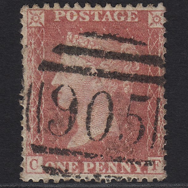 GB QV 1857 1d Rose-red (Plate 66) SG40-C10(1) CF GU Wolverhampton 905