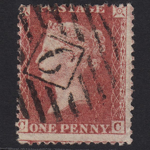 GB QV 1857 1d Rose-red (Plate 60) SG40-C10(1) CC GU London IS Cancel