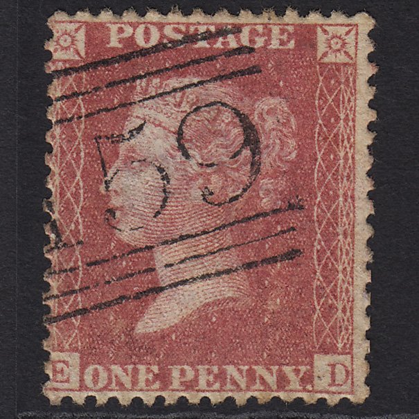 GB QV 1857 1d Rose-red (Plate 48) SG40-C10(1) ED GU Glasgow 159