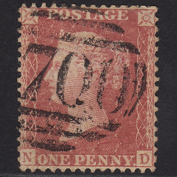 GB QV 1857 1d Rose-red (Plate 66) SG40-C10(1) ND GU Sheffield 700