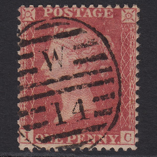 GB QV 1857 1d Rose-red (Plate 57) SG40-C10(1) IC VFU London D&S W14