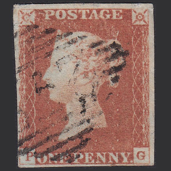 GB QV 1841 1d Red-brown (Plate 84) SG8-B1(1) PG FU 4 Margins Ireland