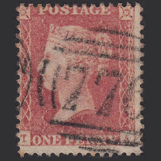 GB QV 1857 1d Rose-red (Plate 48) SG40-C10(1) TA GU Taunton 776 Misperf