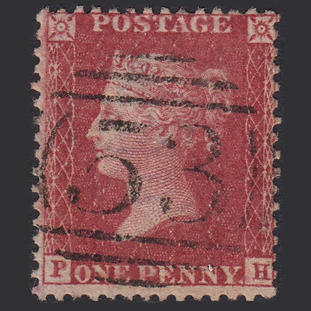 GB QV 1857 1d Deep Rose-red (Plate 59) SG41-C10(4) PH VFU Bath 53
