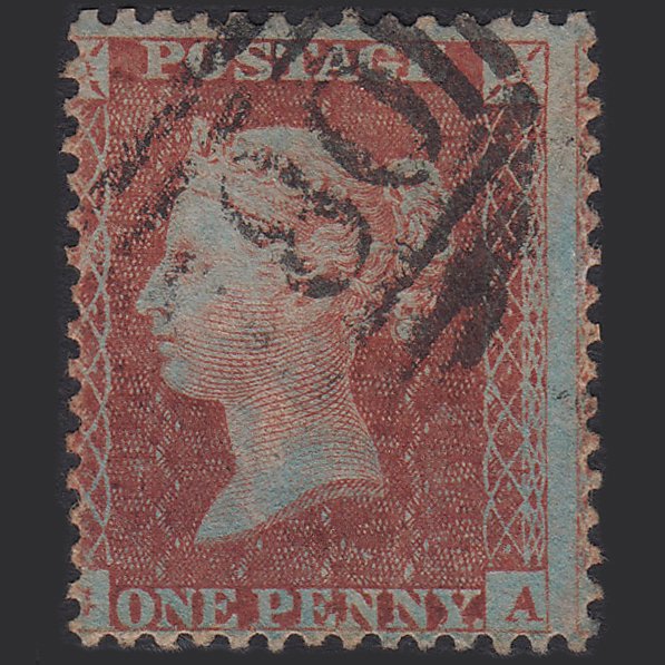 GB QV 1855 1d Red-brown (Plate 1) SGC6(1) GA FU Misperf