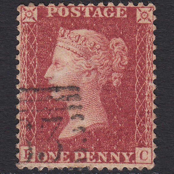 GB QV 1857 1d Rose-red (Plate 37) SG40-C10(1) EC FU Scotland