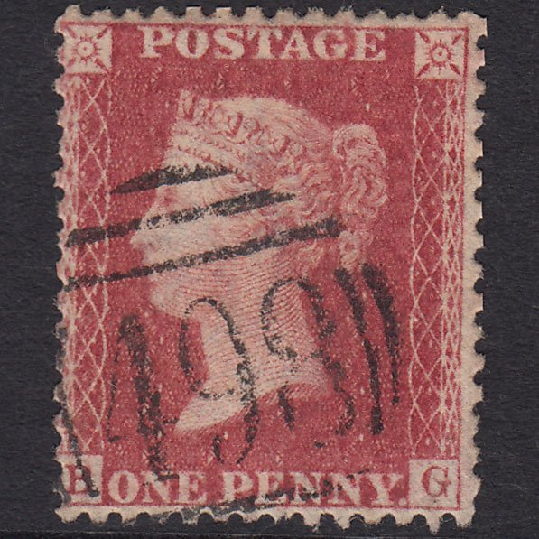 GB QV 1857 1d Rose-red (Plate 60) SG40-C10(1) BG GU Manchester 498