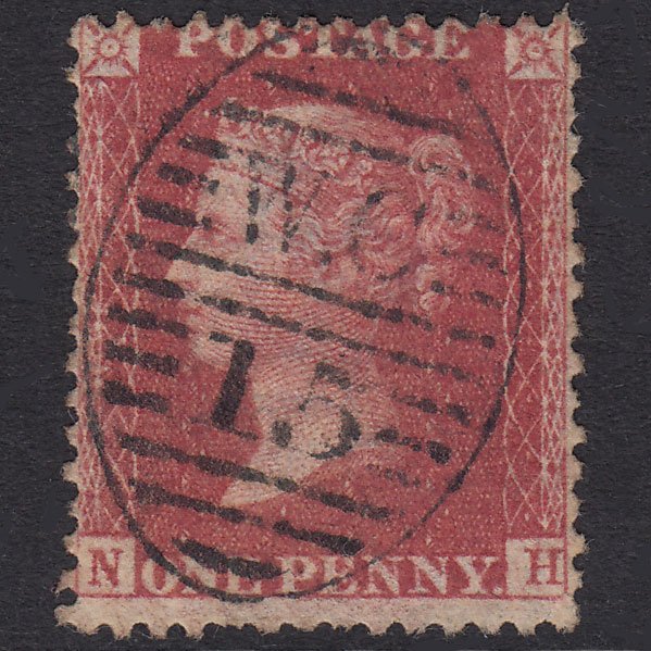 GB QV 1857 1d Rose-Red Plate 47 SG40-C10(1) NH GU London D&S WC15