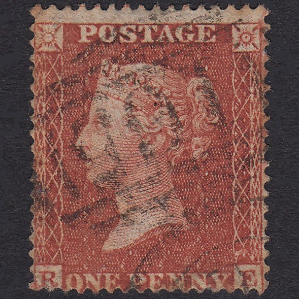 GB QV 1855 1d Red-Brown Plate 13 SG21-C4(1) RE GU Carlisle 165