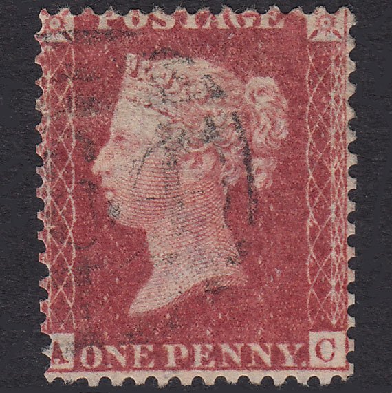 GB QV 1857 1d Plate 67 SG40-C10(1) AC GU Missing Imprimatur Reperfed