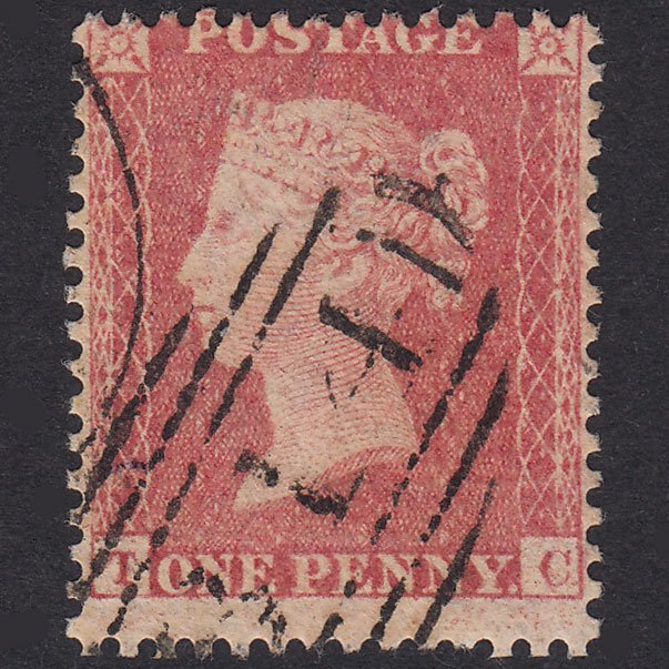 GB QV 1857 1d Pale Rose Transitional Plate 38 SGC9A(1) TC FU Truro 814