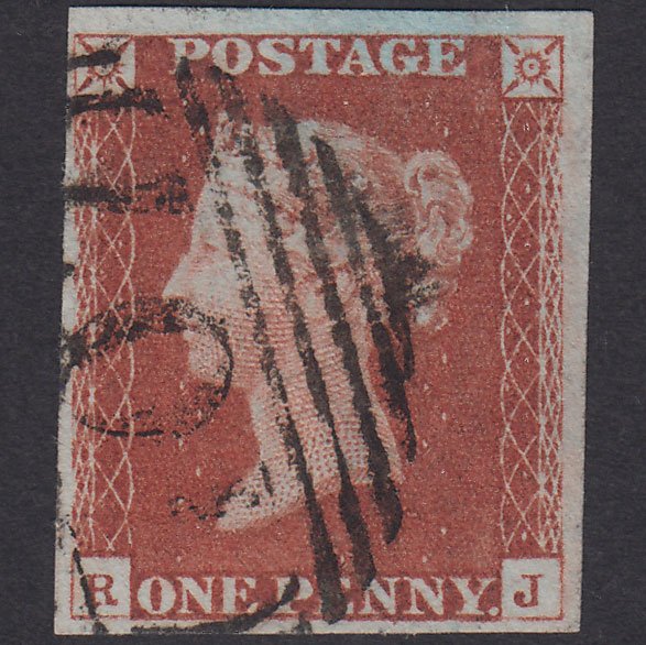 GB QV 1841 1d Red-Brown Plate 68 SG8-B1(1) RJ VFU 4 Goodm Bradford 107