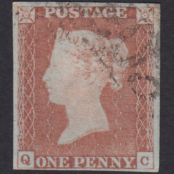 GB QV 1841 1d Red-Brown Plate 70 SG8-B1(1) QC FU 4 Margins Kilmarnock 203