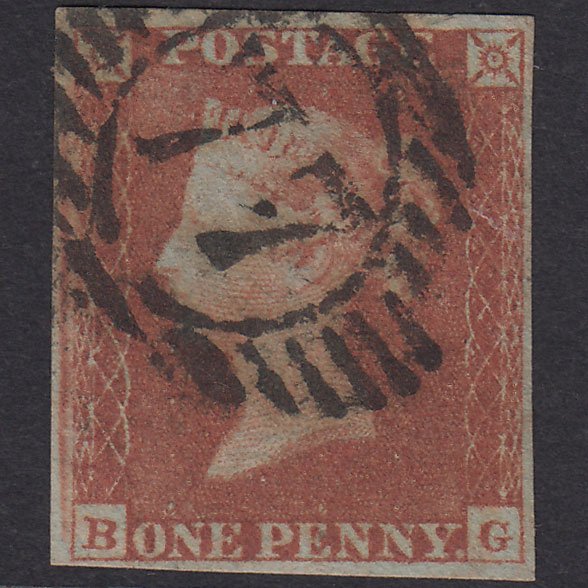 GB QV 1841 1d Red-Brown Plate 162 SG8-B2(1) BG GU 4 Margins London D&S 77