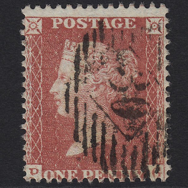 GB QV 1857 1d Dull Red SGC9(5) Transitional (Plate 27) PG GU London Cat£275