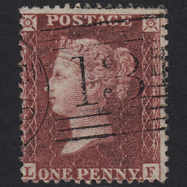 GB QV 1857 1d Deep Rose-red (Plate 42) SG41-C10(4) LF FU Edinburgh 131