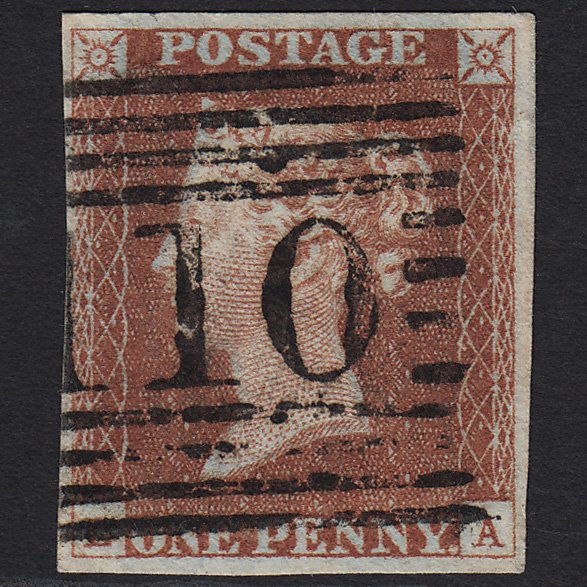 GB QV 1841 1d (Plate 37) SG8-B1(1) LA FU Dumbarton 110 4M Imperf Ivory Head