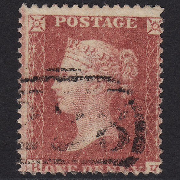 GB QV 1857 1d Rose-red Plate R17 SG40-C10(1) BK FU Crawley 228