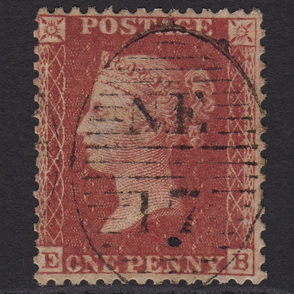 GB QV 1857 1d (Plate 60) SG40-C10(1) EB FU London D&S NE17 Recut Letter