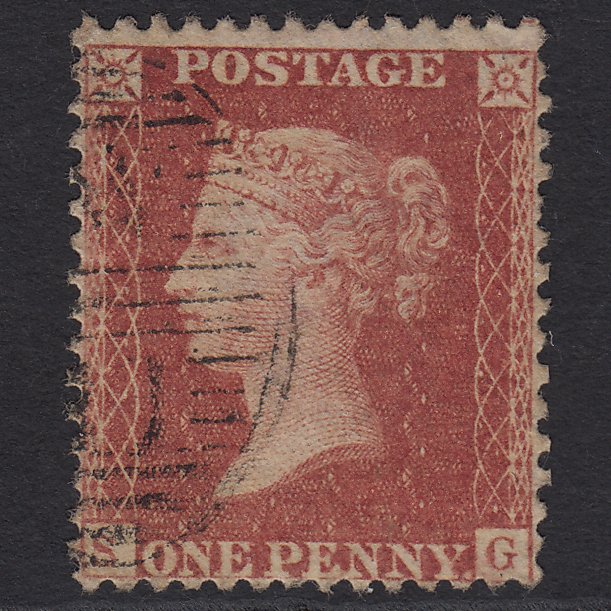 GB QV 1857 1d Rose-red (Plate 59) SG40-C10(1) SG GU London D&S Cancel