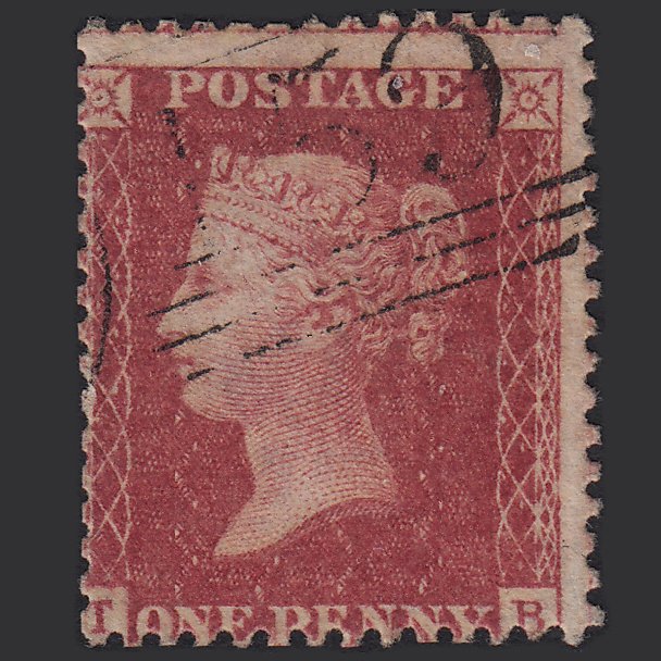 GB QV 1857 1d Rose-red (Plate 59) SG40-C10(1) TB GU Glasgow 159 Misperf