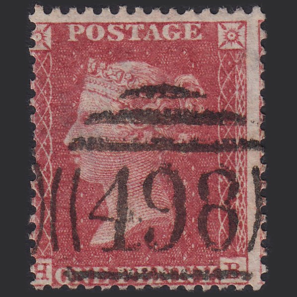 GB QV 1857 1d Rose-red (Plate 36) SG40-C10(1) HB FU Manchester 498