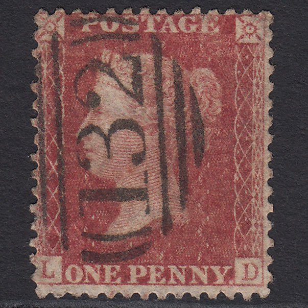GB QV 1857 1d Rose-red (Plate 59) SG40-C10(1) LD GU Brighton 132