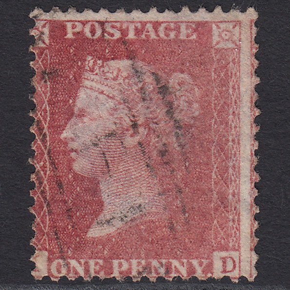 GB QV 1857 1d Rose-red (Plate 47) SG40-C10(1) ID GU Misperf