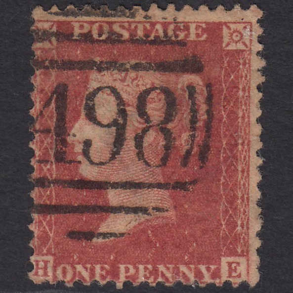 GB QV 1857 1d Rose-red (Plate 42) SG40-C10(1) HE GU Manchester 498