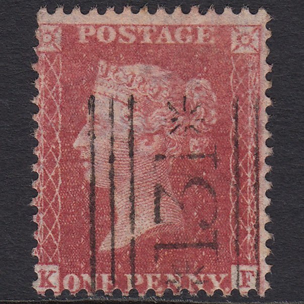 GB QV 1857 1d Rose-red (Plate 27) SG40-C10(1) KF FU Edinburgh 131