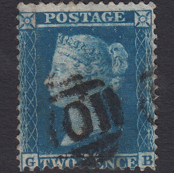 GB QV 1855 2d Blue (Plate 5) SG34-F6 GB GU